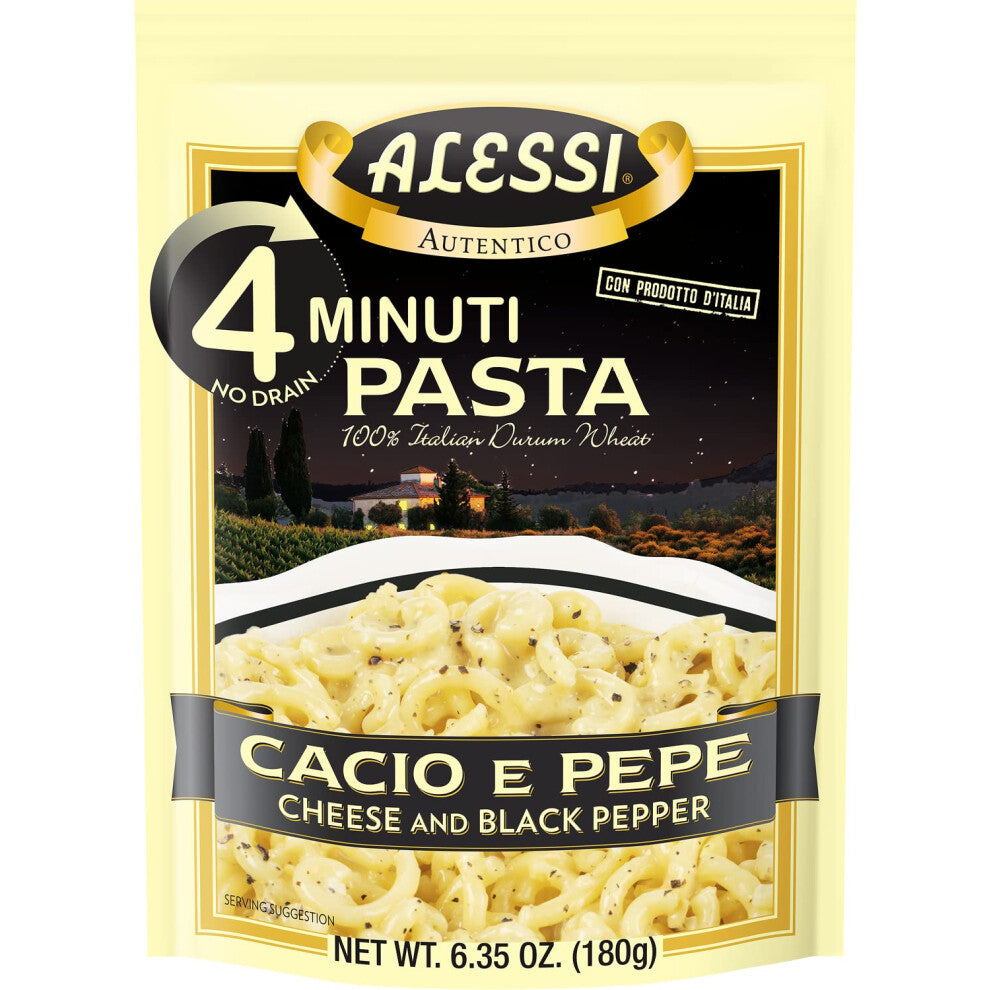 Alessi 4 Minute Pasta (Cheese & Black Pepper, 6.35 Ounce (Pack of 6))