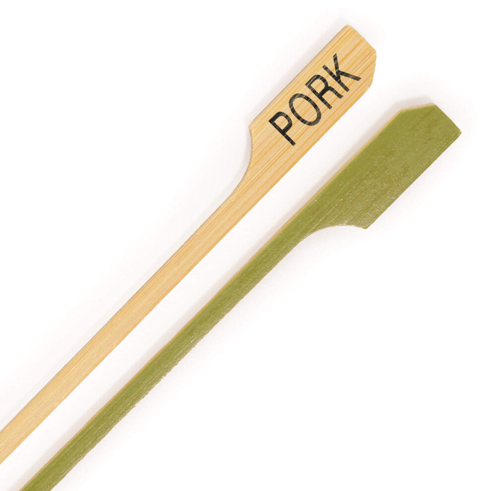 BambooMN - Pork Meat Marker Bamboo Paddle Pick - 3.5"" (8.9cm) - 300 P