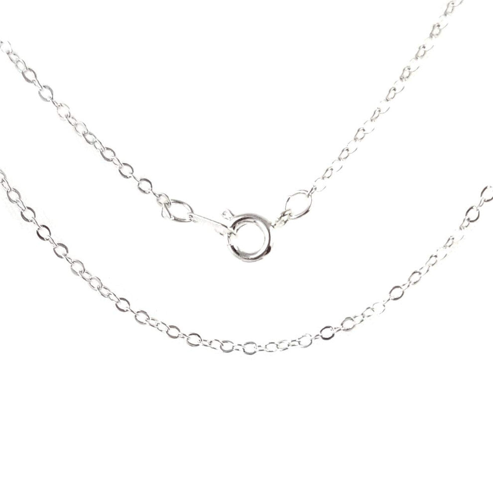 Sodacraft Sparkling Silver Plated Brass Bulk Cable Link Flat Necklace Chains with Clasp For Jewelry Making- Hypoallergenic (1.7mm) 18"""" Inch