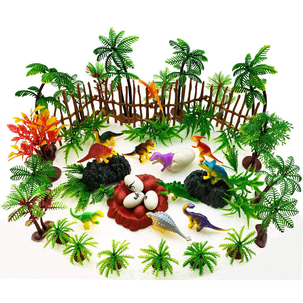 56 Pcs Trees Cake Decorations Dinosaurs Toys Set  Dinosaurs Cake Decorations Model Trees Ho Scale Trees  Kids Dinosaurs Toys Set for Boys an