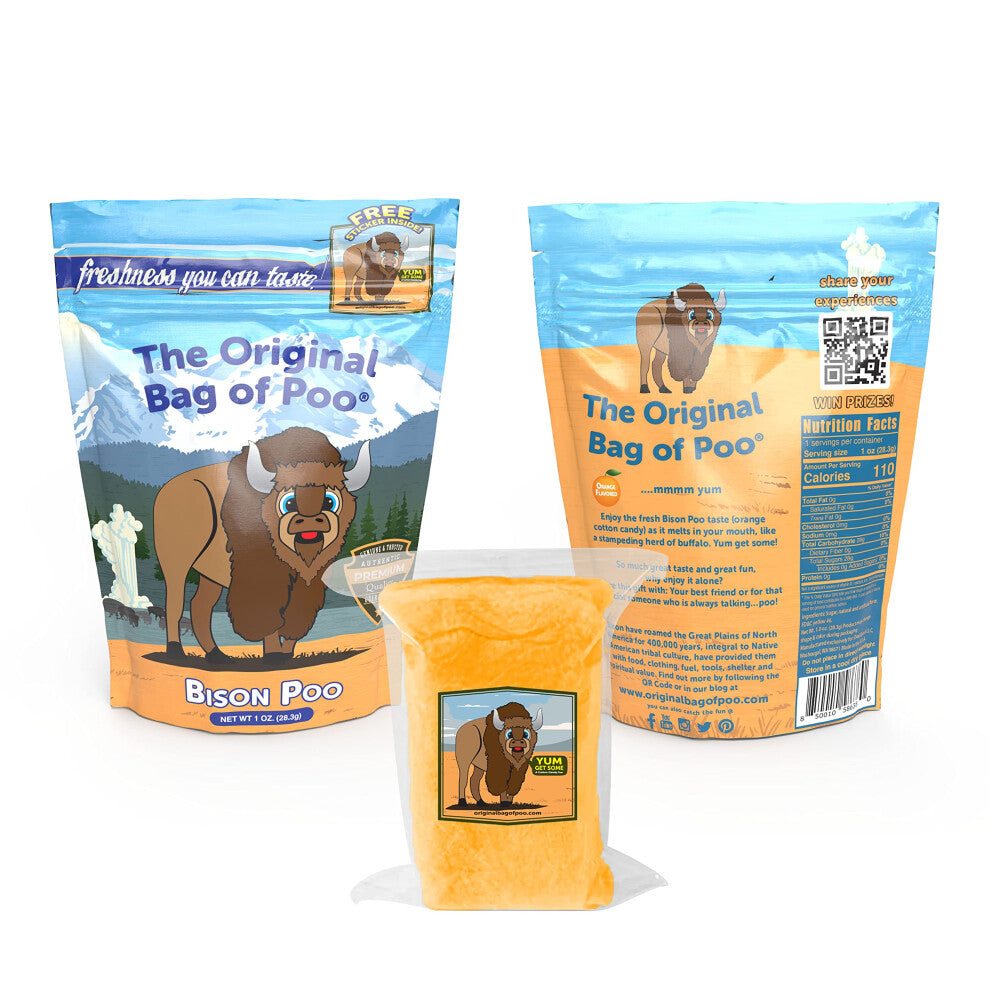 The Original Bag of Poo  Novelty Cotton Candy Gag Gift (Orange Bison)