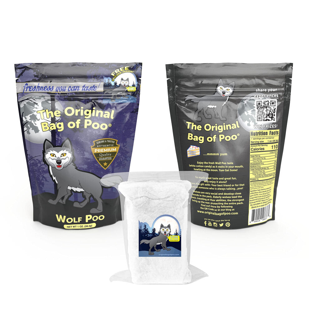 The Original Bag of Poo  Novelty Cotton Candy Gag Gift (Vanilla Wolf)