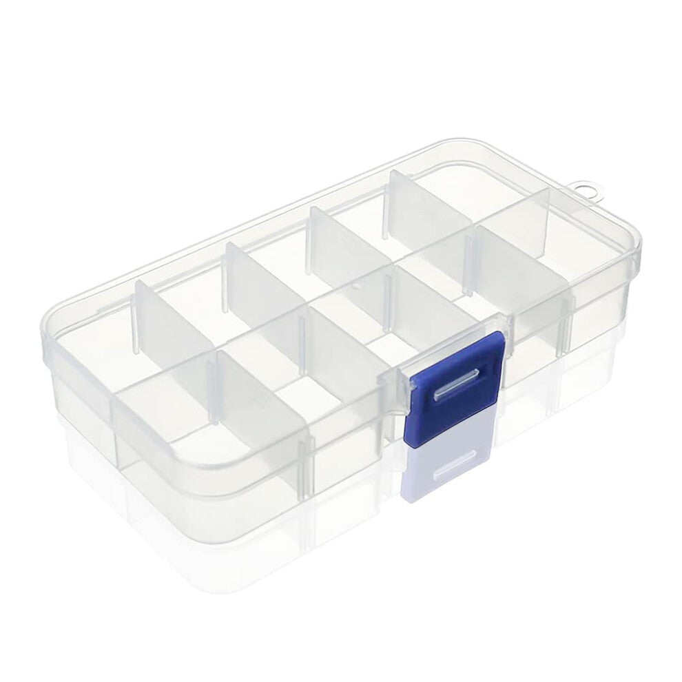 Utoolmart 10 Grid Plastic Transparent DIY Parts Storage Box  Removable Partition  Jewelry Storage Box  Screws  Handicrafts  Parts Storage Box