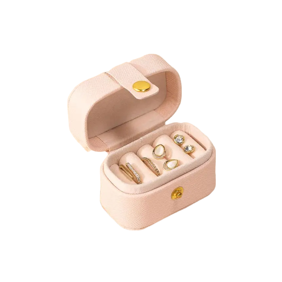 Veile Studios Jewelry Storage Mini Ring Box Portable Organizer Travel Case Leather Holder Jewellery Holders & Organisers