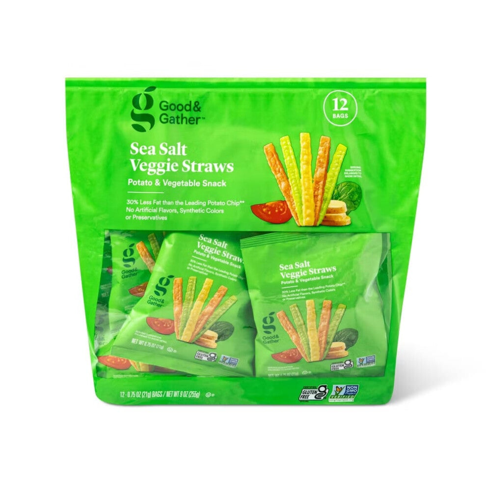 Good & Gather Sea Salt Veggie Straws Snack Multipack12ct-.75oz