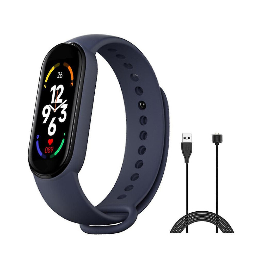 (blue) Fitness Tracker Smart Bracelet Hd Large Screen Ip67 Waterproof M7 Smart