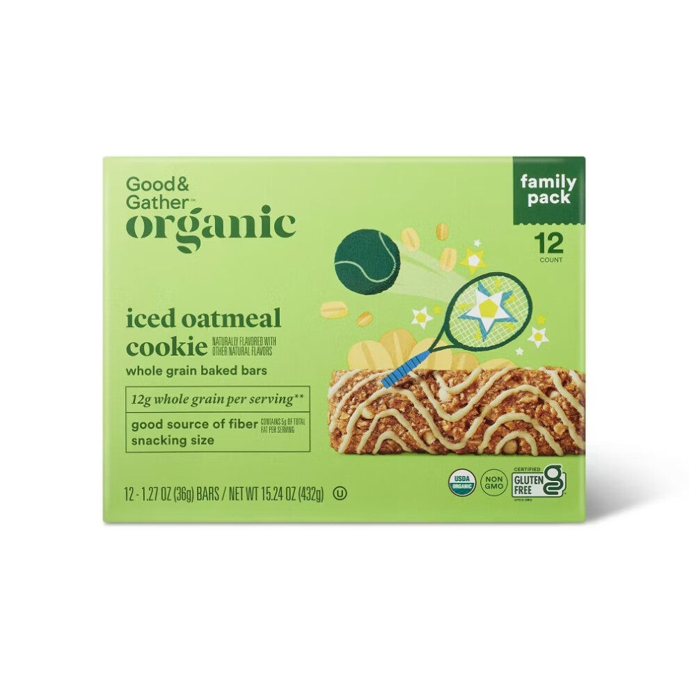 Good & Gather Organic Iced Oatmeal Cookie Whole Grain 15.25oz-12ct-