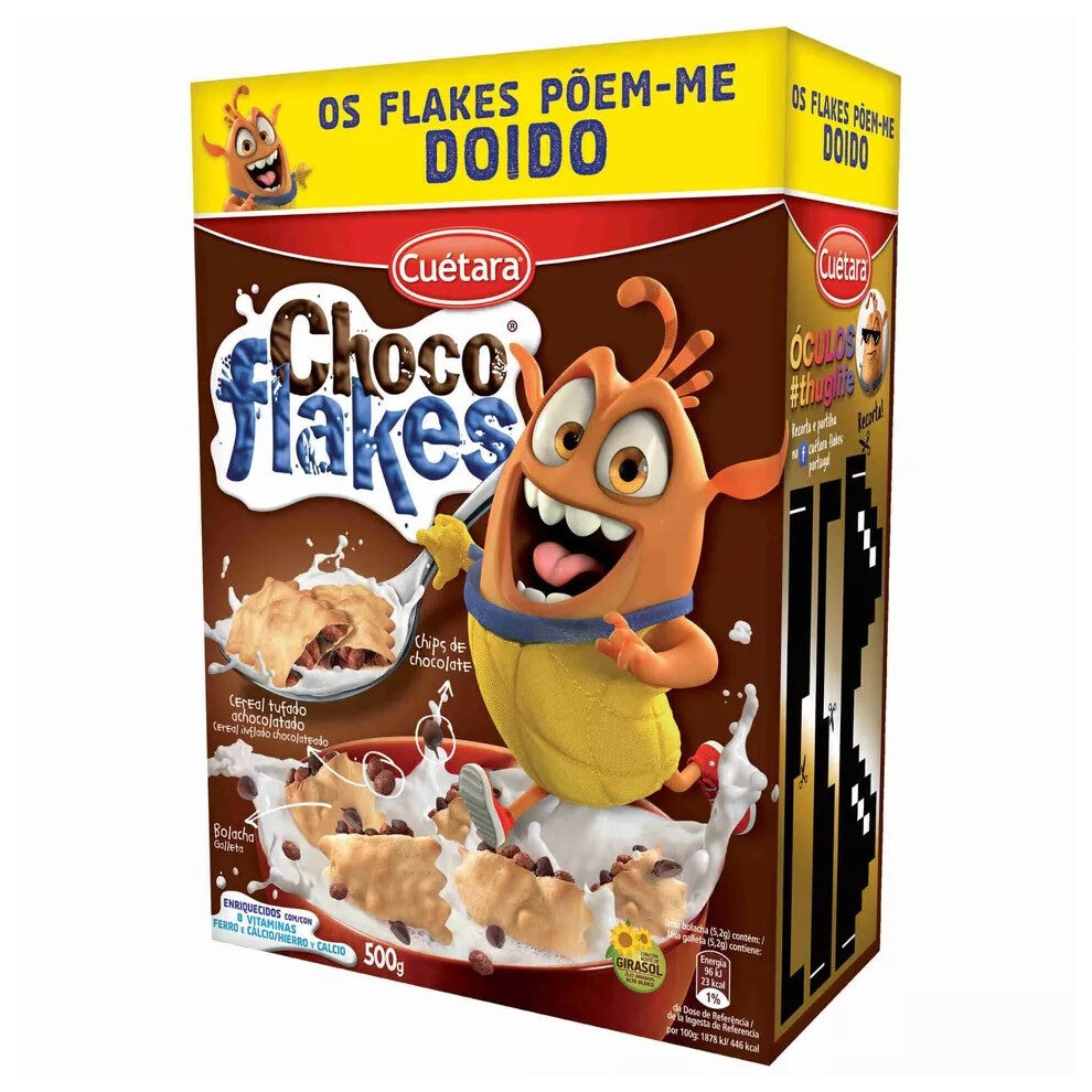 Choco Flakes Cuétara Filled Cookie Chocolate  Breakfast  500g 17.6oz
