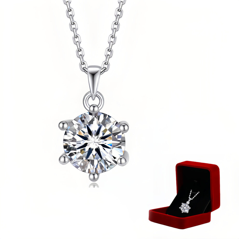 Women Moissanite Element Necklace（Six Claws）