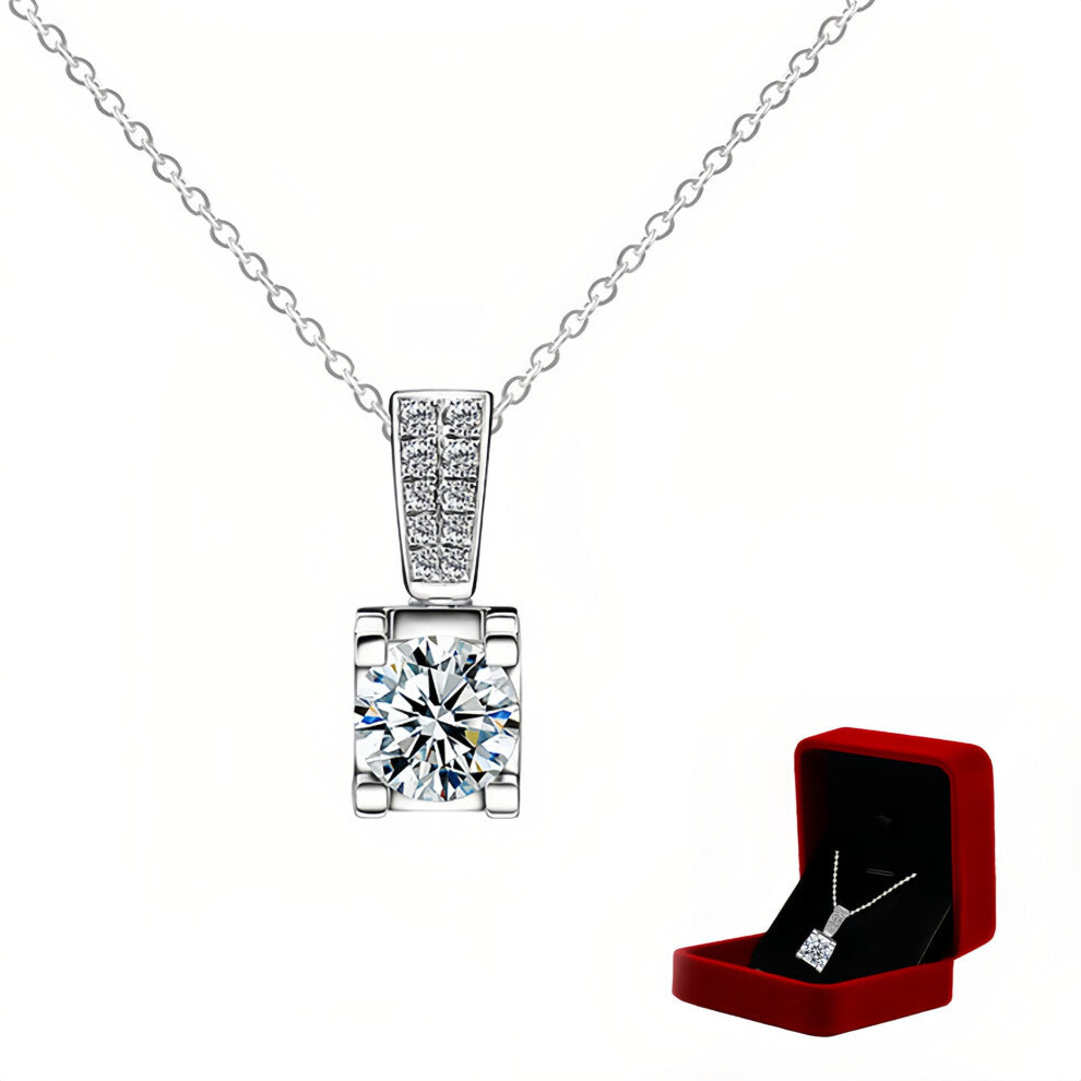 Women Moissanite Element Necklace（Four claws）