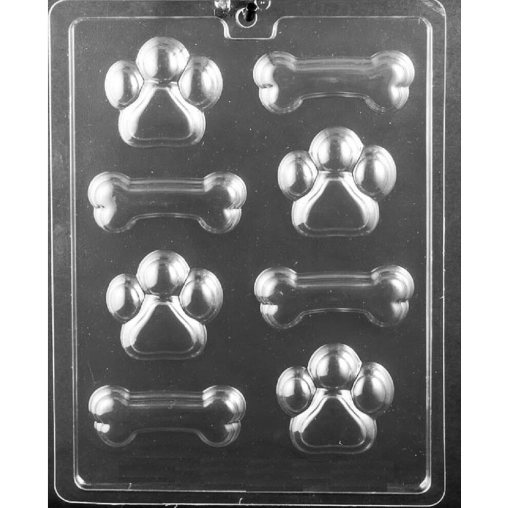 Grandmama's Goodies A153 Puppy Dog Bone and Paw Print Chocolate Candy