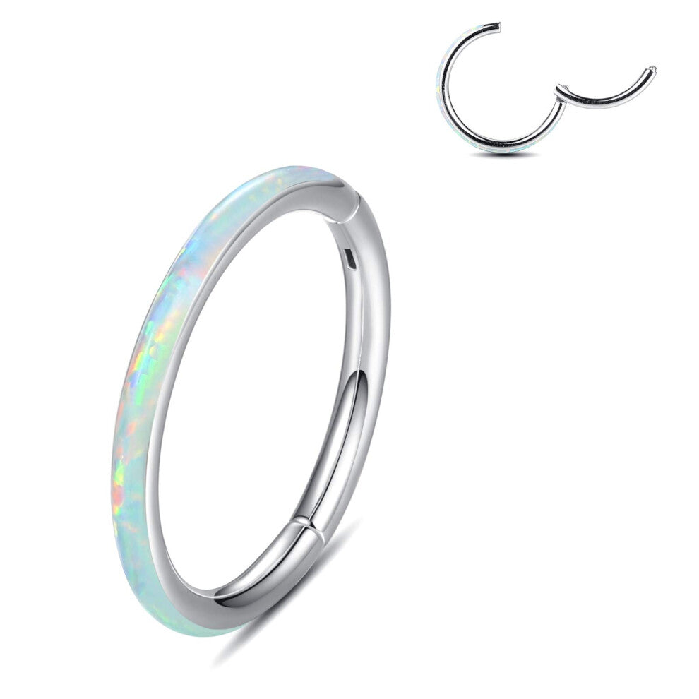 Yrogcu Silver Nose Rings Hoop Cartilage Earrings:with Outside White Op