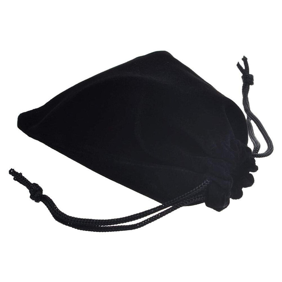 Colorsheng 20pcs 4.5 """"X 5.5"""" Velvet Drawstring Cloth Jewelry Pouches Gift Candy Bags Wedding Headphones Bag (Black)
