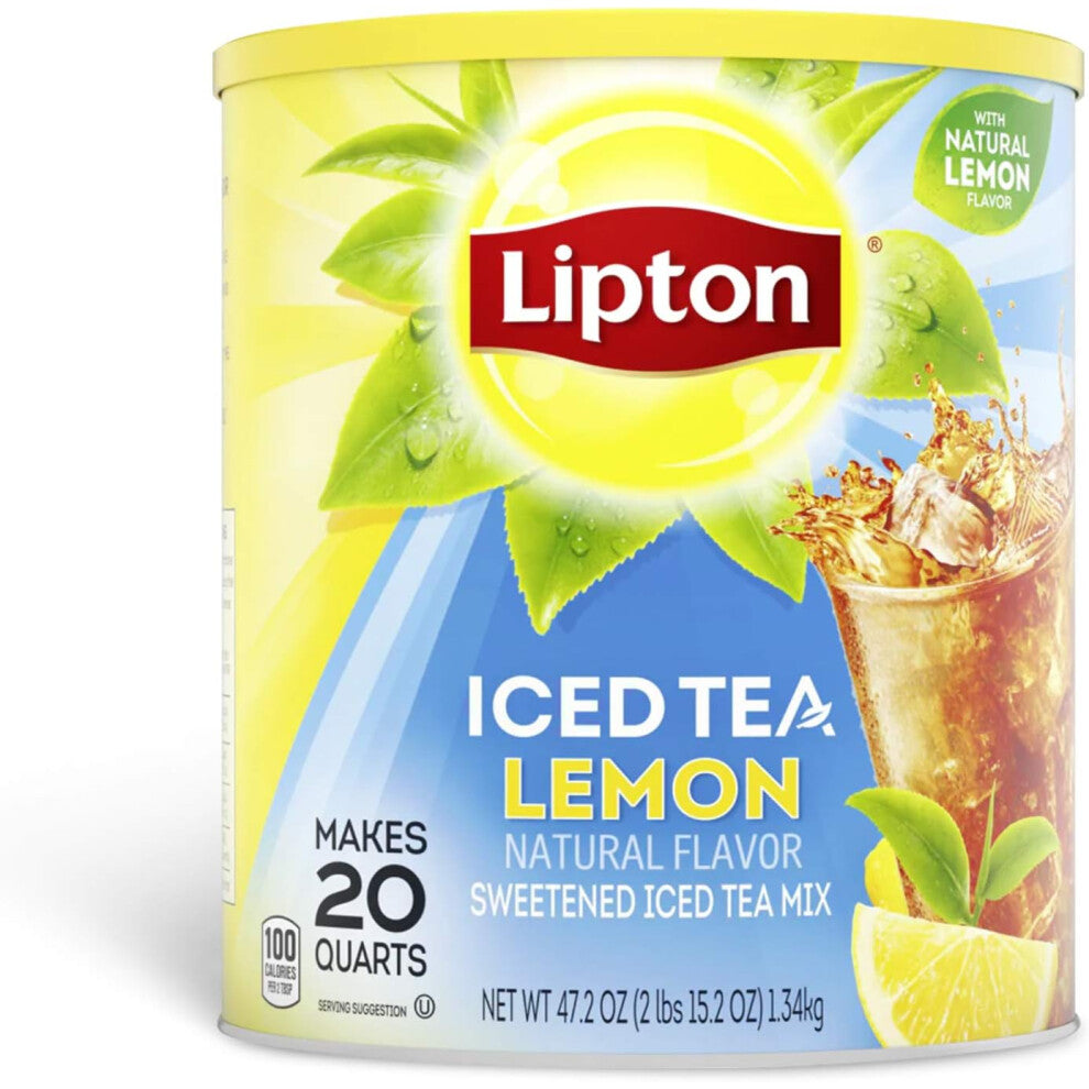 Lipton Iced Tea Natural Lemon Makes 20 Quarts Net weight 47.2oz
