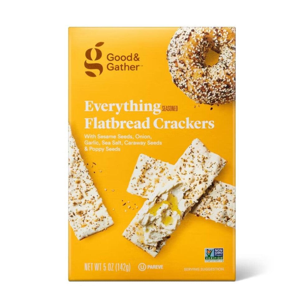 Good & Gather Flatbread Crackers Everything Seasoned 5oz