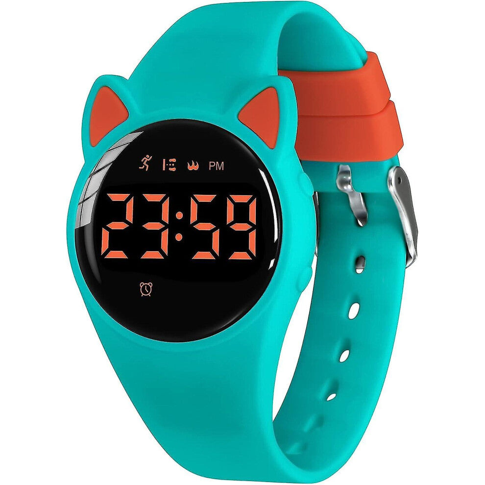 (20-GreenOrange-Y) Kids Watch, Digital Watch For Boys Girls, Sport Watch With Fitness Tracker, Alarm Clock, Stopwatch, No App And Waterproof, Watch Fo