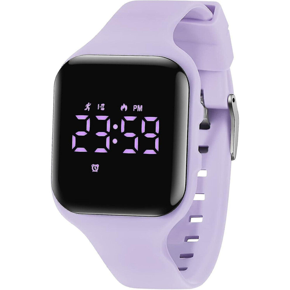 (04-LightPurple-E) Kids Watch, Digital Watch For Boys Girls, Sport Watch With Fitness Tracker, Alarm Clock, Stopwatch, No App And Waterproof, Watch Fo