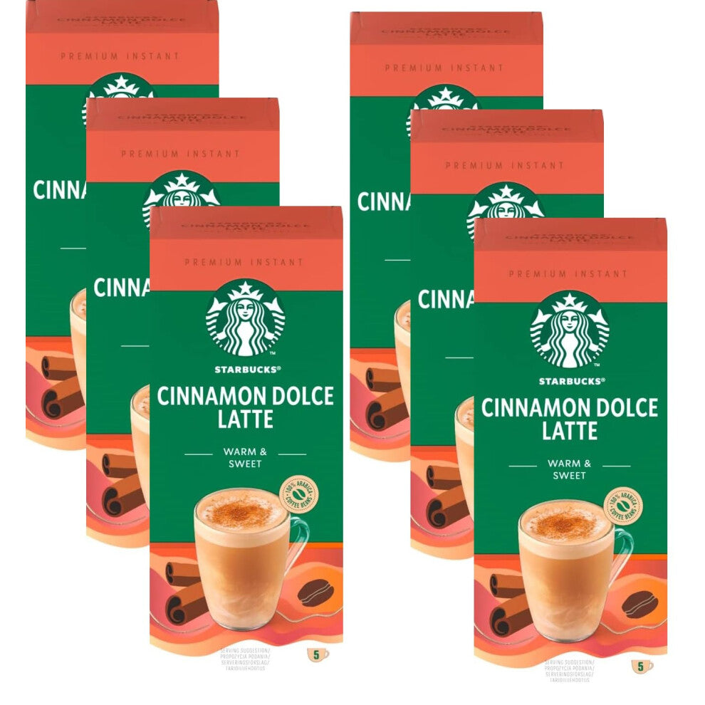 Cinnamon Dolce Latte Premium Instant Coffee, 5 Sachets, (Pack of 6, Total 30 Sachets)
