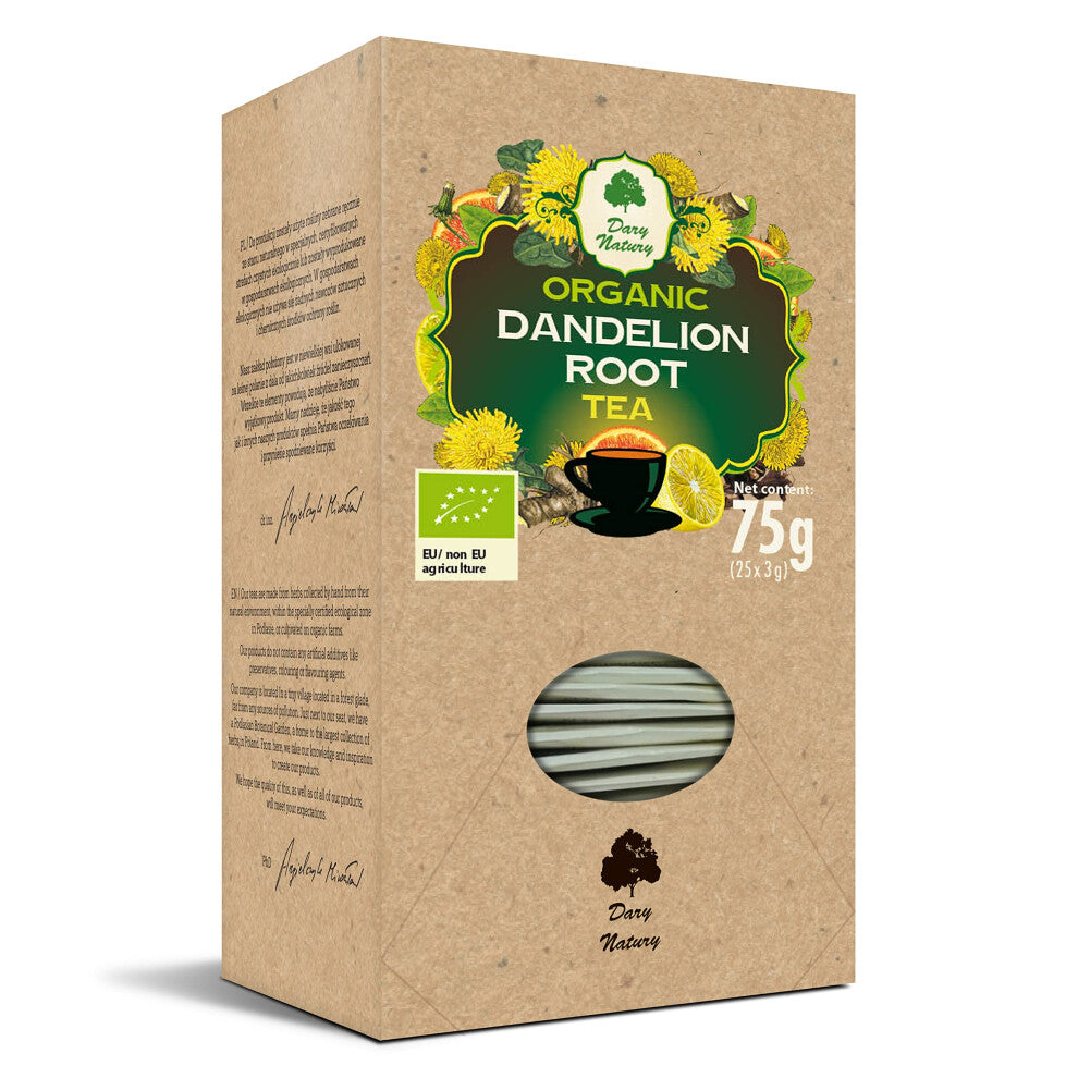 Organic Dandelion Root tea (25x3g) - support healthy digestion - detoxification - liver - natural Diuretic For Water Balance Dary Natury