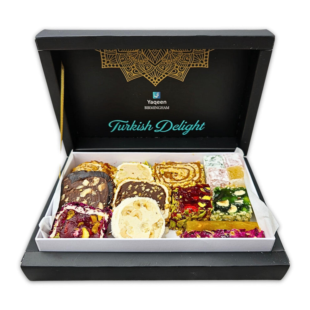Turkish Delight Lokum Mix Gift Box 13 different flavours Deluxe Sweets Gourmet Soft Candy Vegetarian Halal Gluten free (250 g)