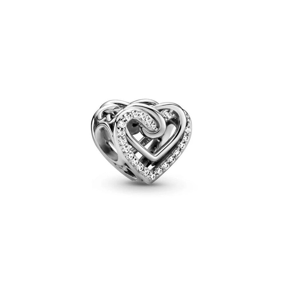 Sparkling Hearts Entwined Beads charm for women bracelet S925 Sterling Silver Gifts For Women