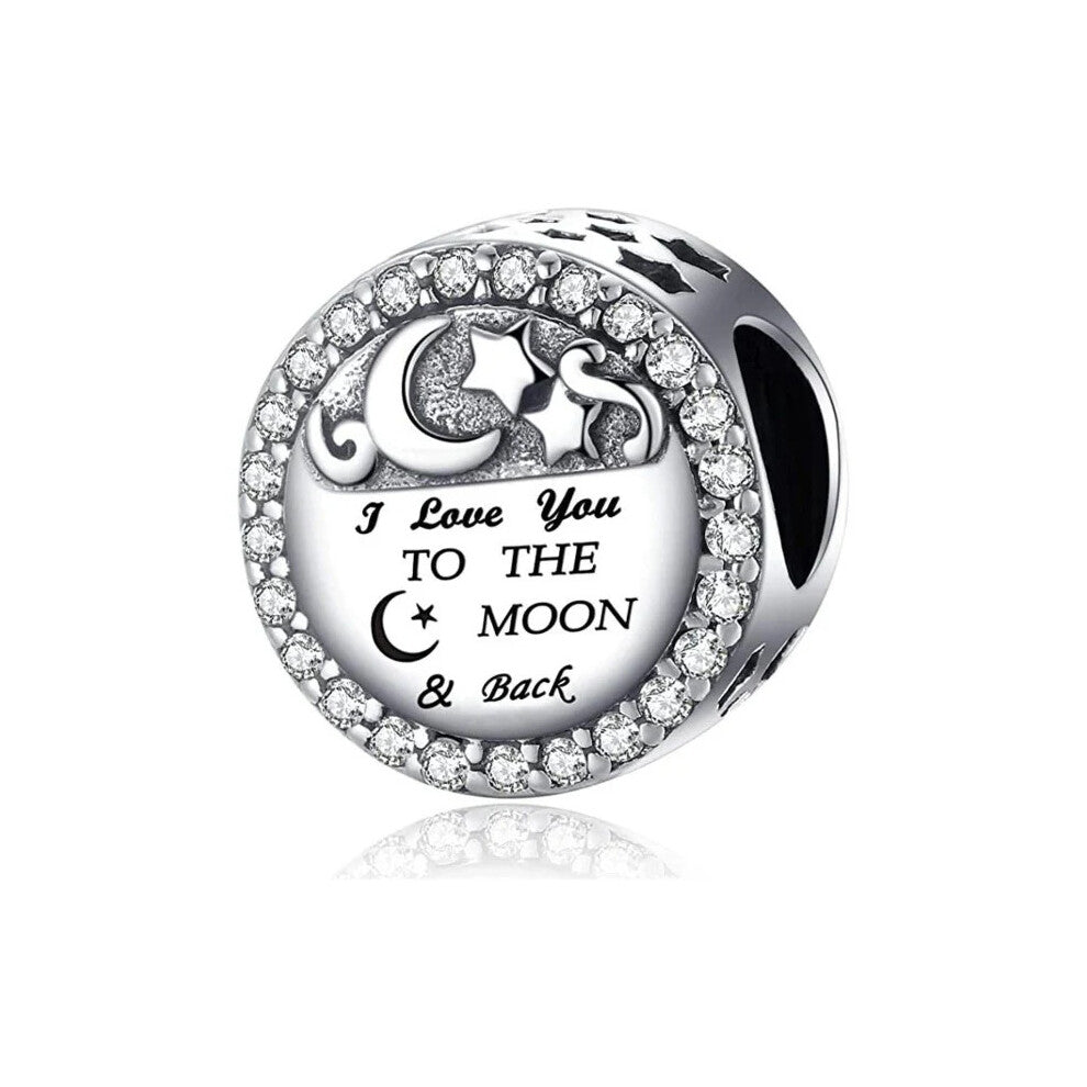 I Love You to The Moon and Back bead charm for women bracelet S925 Sterling Silver Gifts For Women - friend Gifts