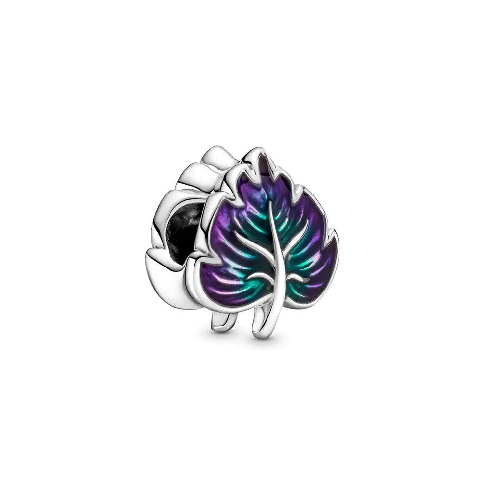 Green and purple leaf charm for women bracelet S925 Sterling Silver Gifts For Women - friend birthday Gifts