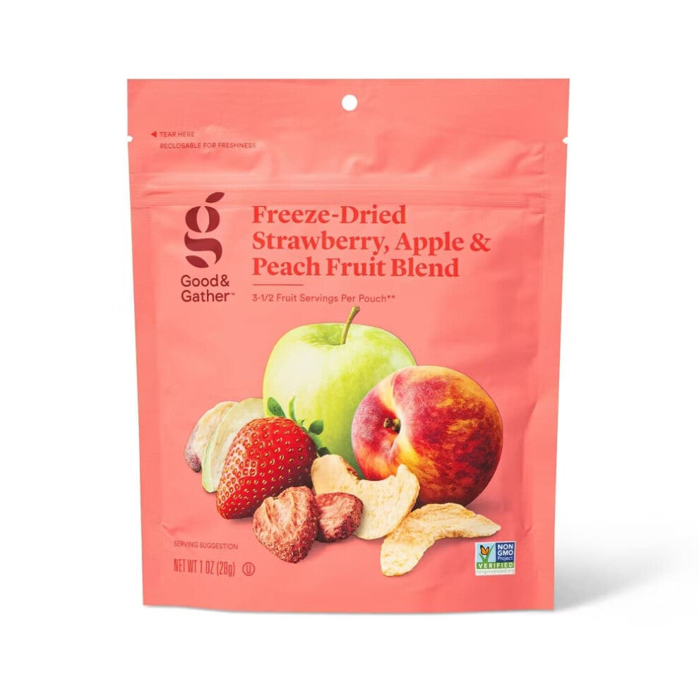 Good & Gather Apple, Strawberry, & Peach Freeze Dried Fruit Blend 1oz