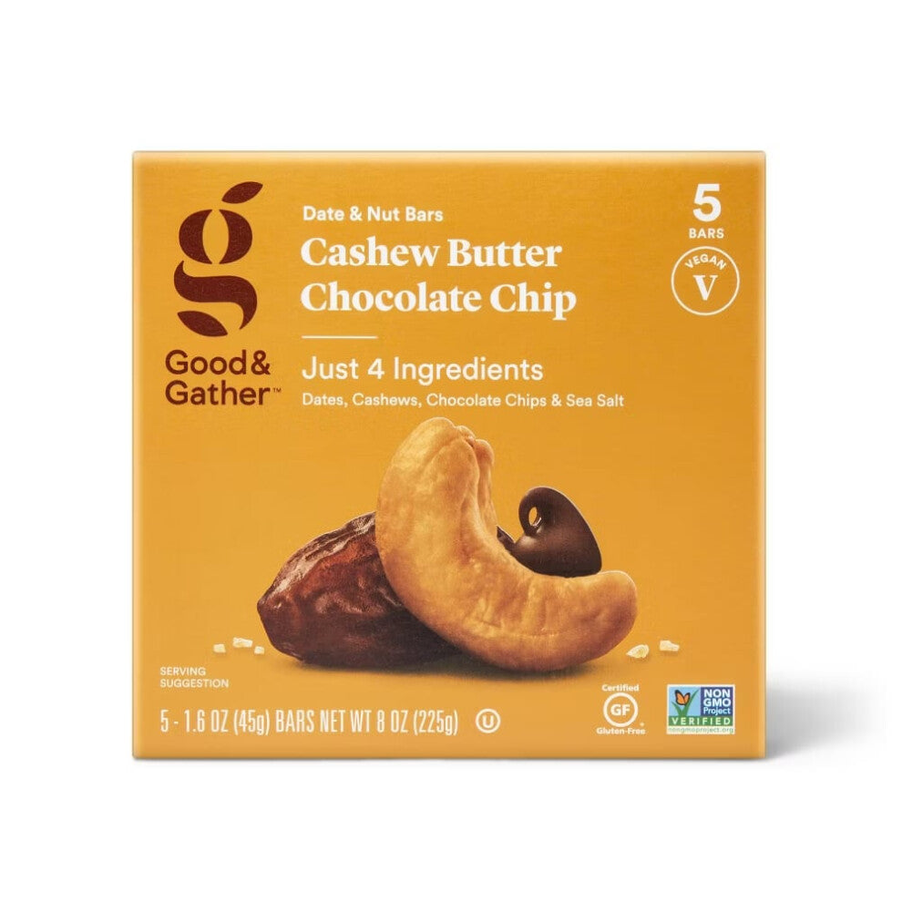 Good & Gather Cashew Butter Chocolate Chip Nutrition Bars 5ct