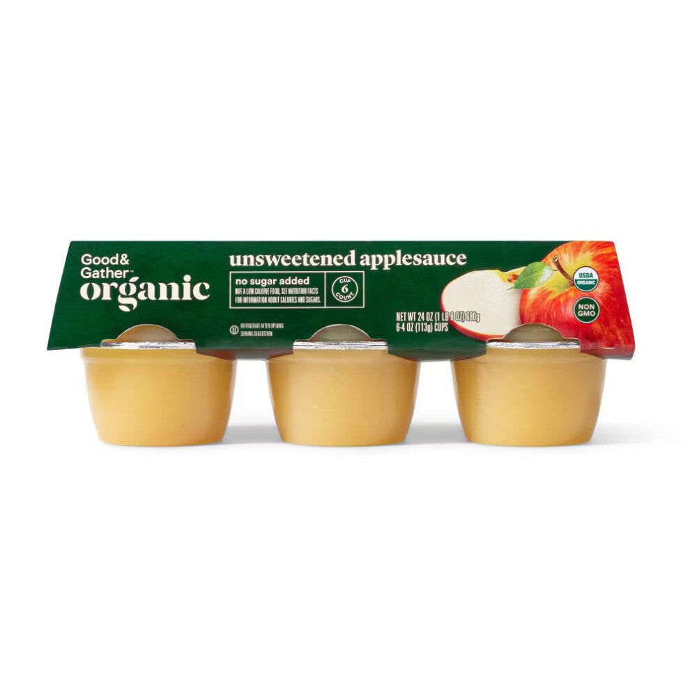 Good & Gather Organic Unsweetened Applesauce Cups 6ct
