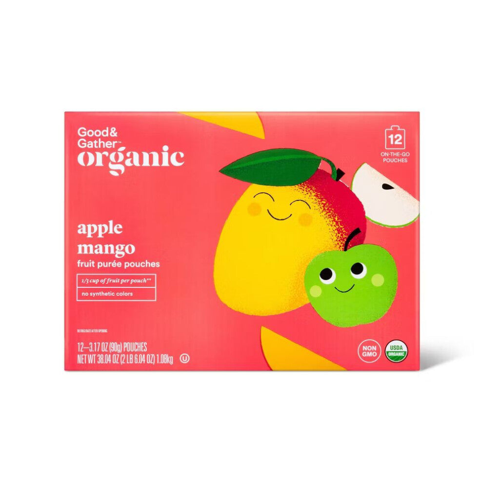 Good & Gather Organic Applesauce Pouches - Apple Mango 12ct