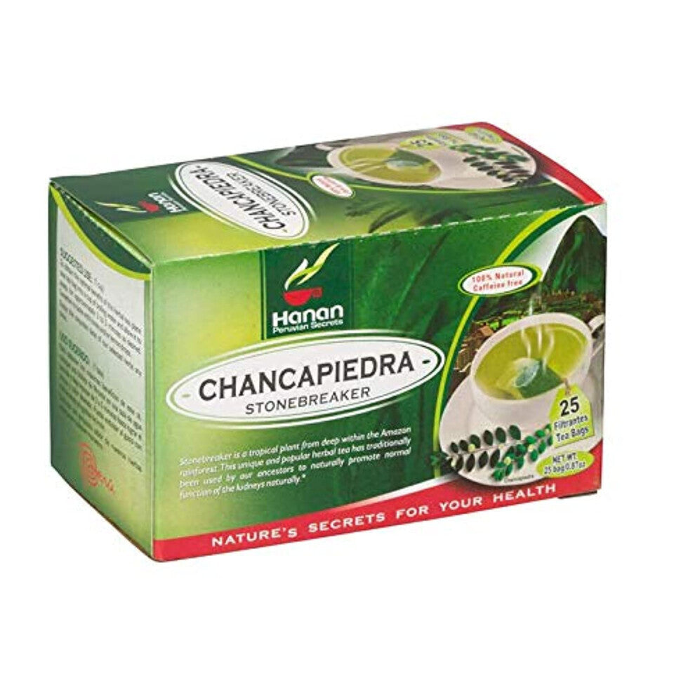 Stone Breaker Chanca Piedra Herbal Tea  100 Naural from Peru  25 Tea Bags  Natural Kidney Cleanse  Gallbladder Stones Suppo