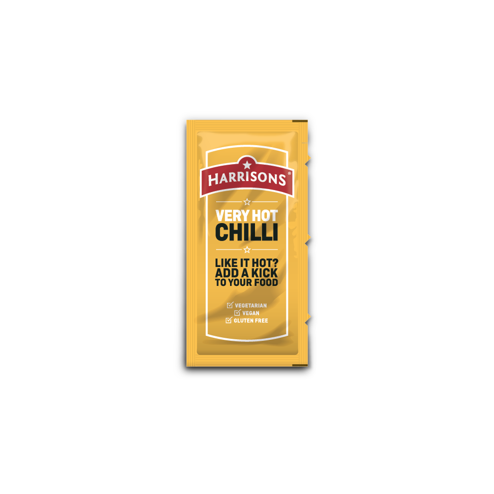 Very Hot Chilli Sauce Sachet (Case of 200)