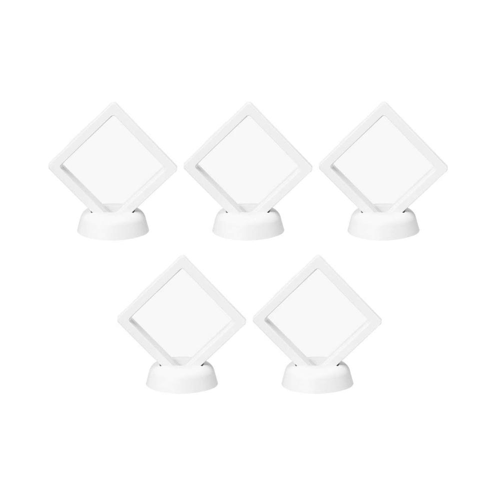 Veile Studios Jewelry Storage 10Pcs White With Base Set 3D Floating Display Case Holder Jewellery Holders & Organisers