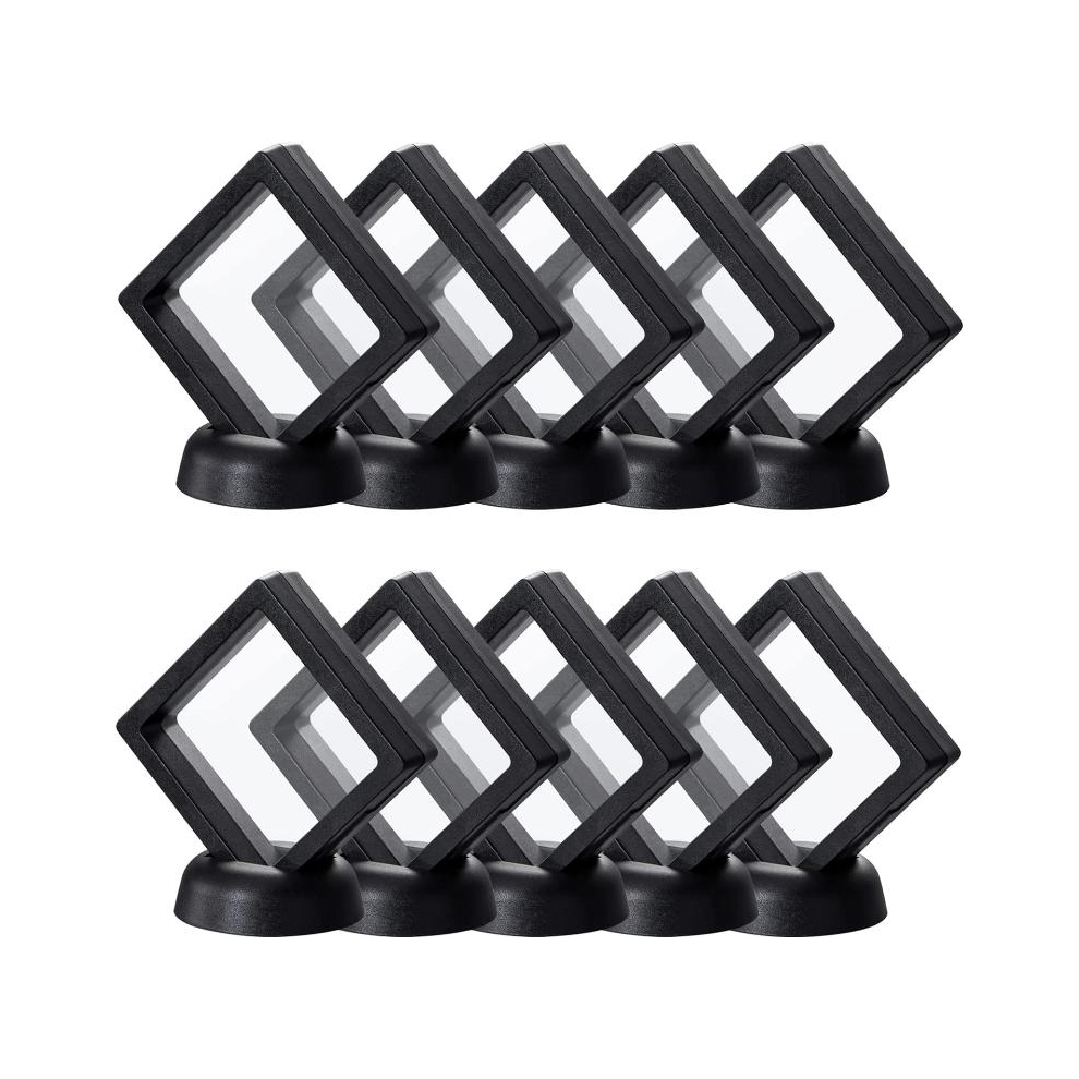 Veile Studios Jewelry Storage 10Pcs Black Base Set 3D Floating Display Case Stands Holder Jewellery Holders & Organisers