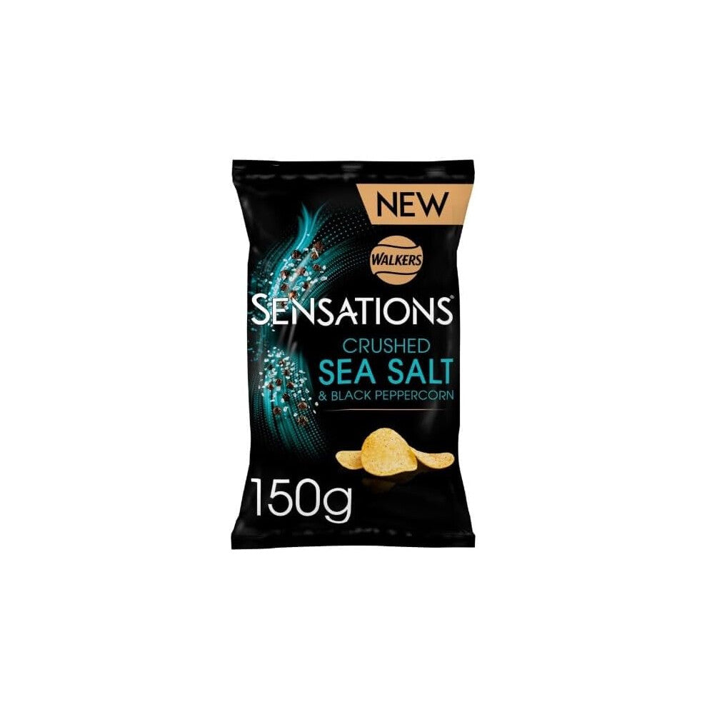 (Pack Of 2) Walkers Sensations Crushed Sea Salt & Black 150g