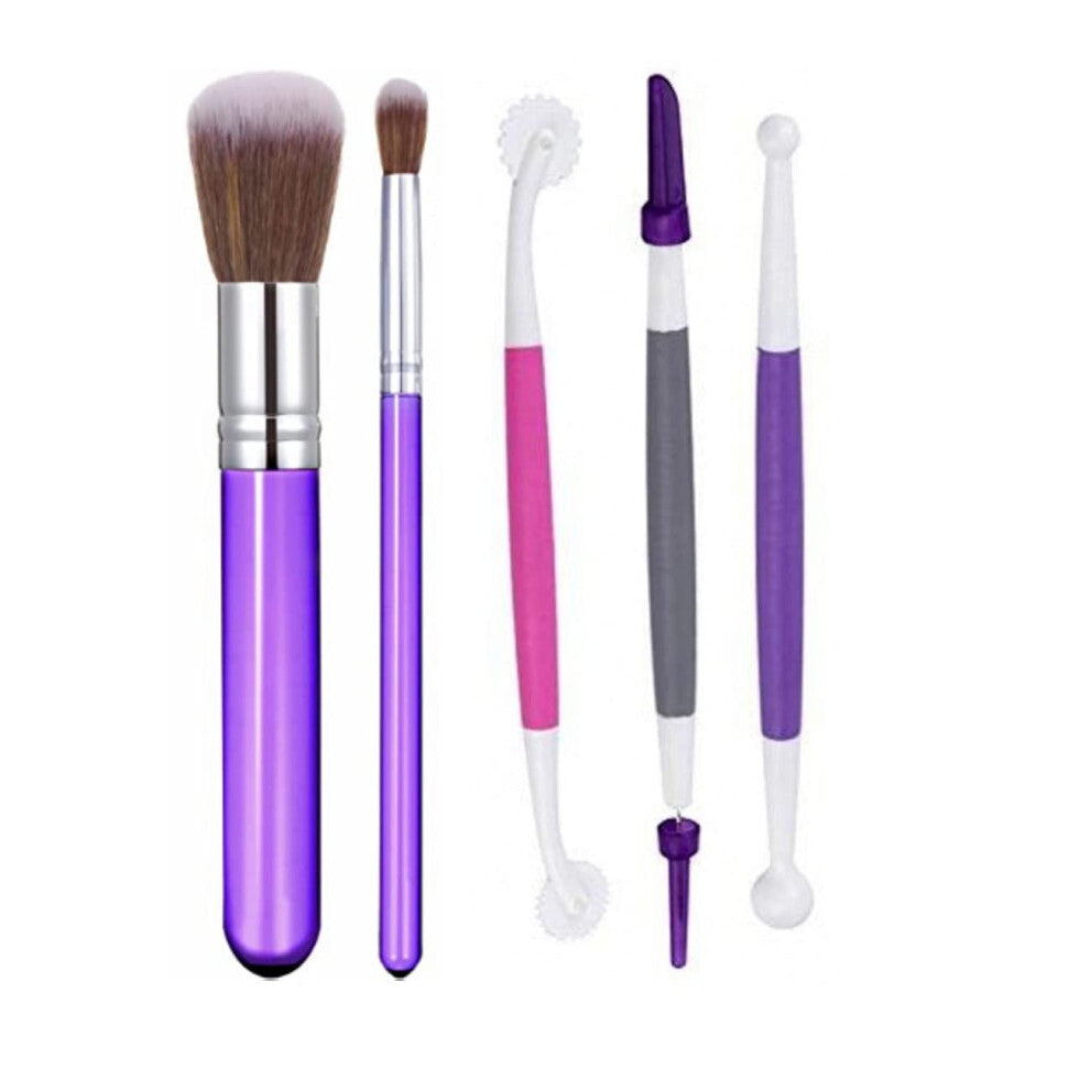 YQBOOM 5 Pieces Cake Decorating Tool Set Cake Decoration Brushes Fondant Gum paste tools for Cake Cookie Fondant Decoration