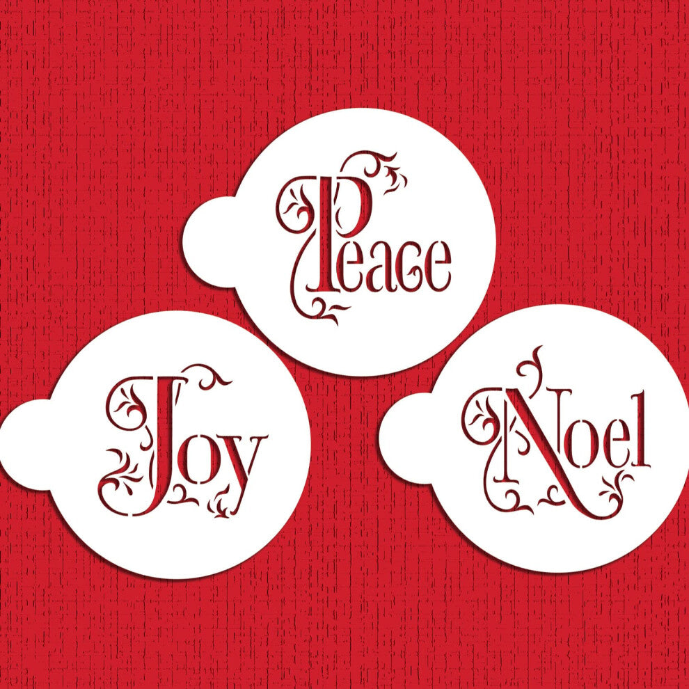 Joy  Noel and Peace Cookie Set by Designer Stencils