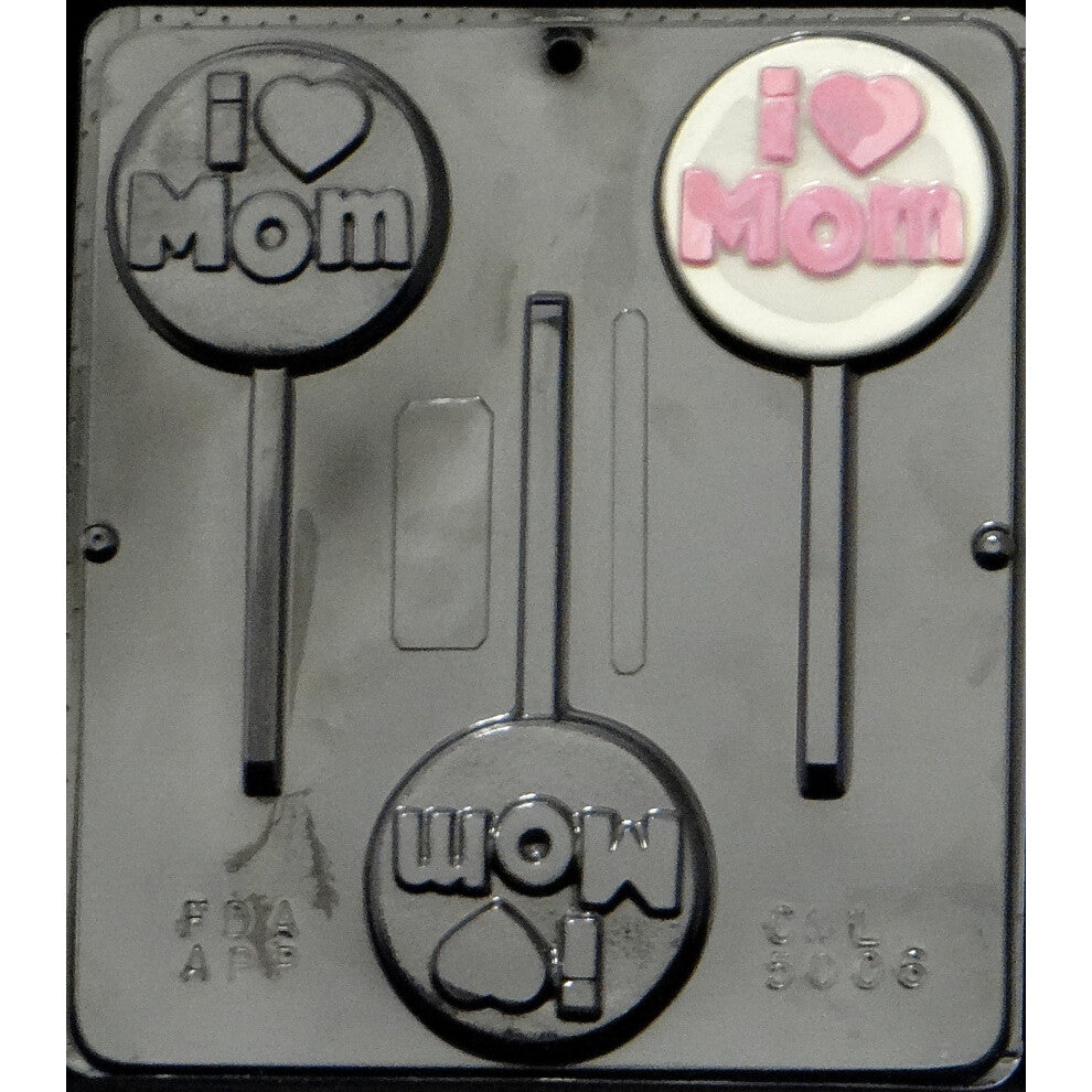 I Heart Mom Chocolate Lollipop Lollipops Candy Mold Mothers Day 5006