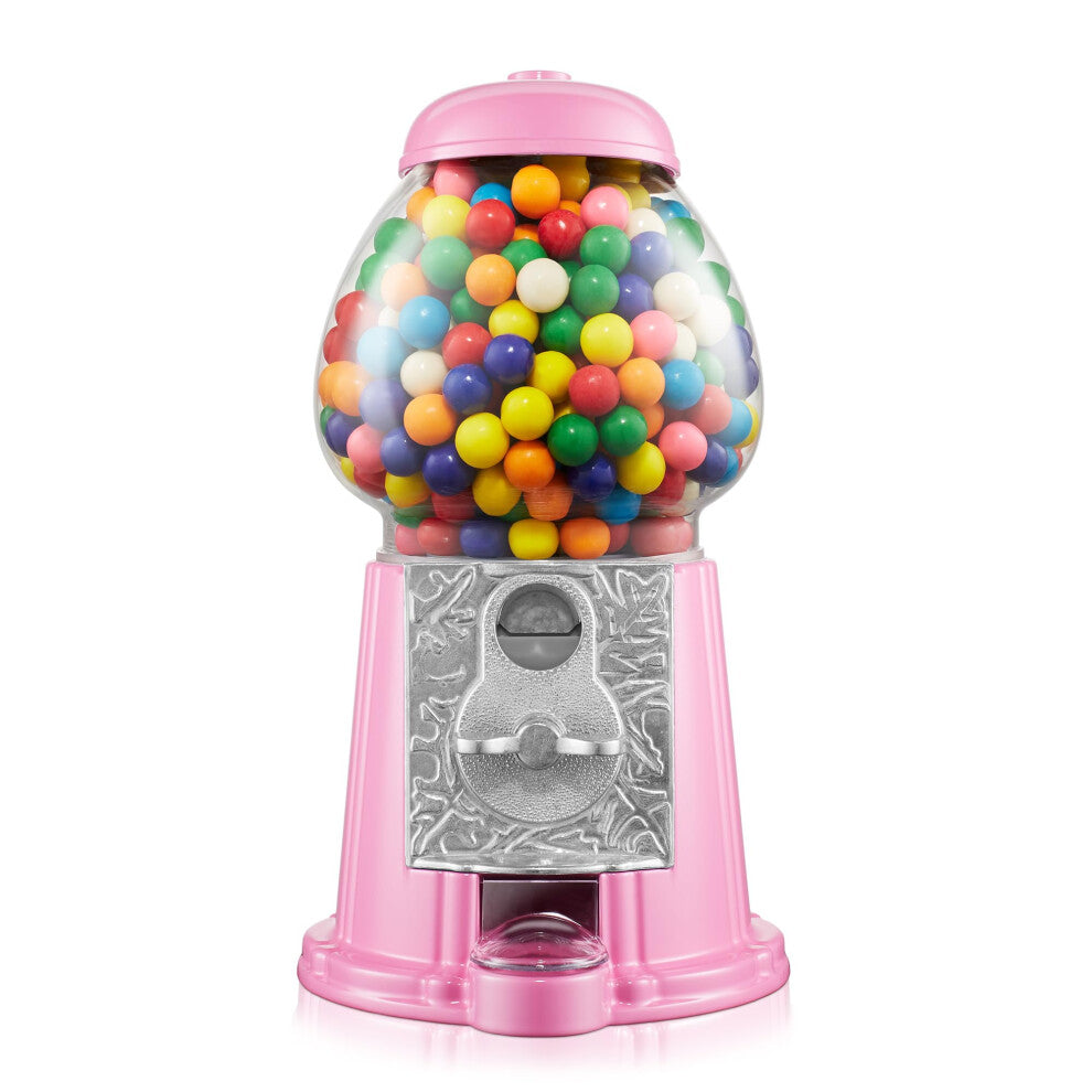 Olde Midway 12 Gumball Machine with Glass Globe and Metal Base  Pink  VintageStyle Bubble Gum Candy Dispenser