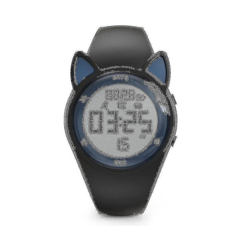 (Black) Digital Watch Kids Sports Watches Fitness Tracker With R