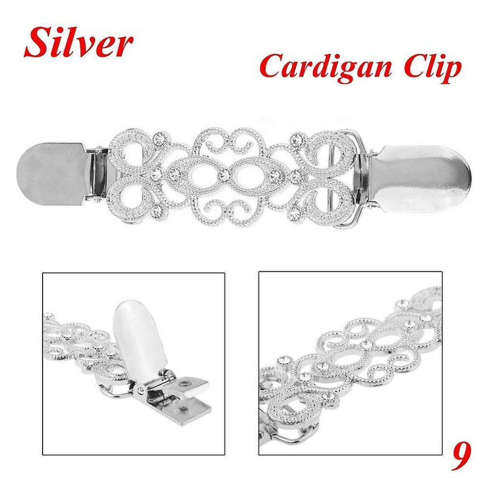 (9) Shirt Collar Cardigan Clip Shawl Brooch Duck Clip Clasps Sweater Blouse Pin