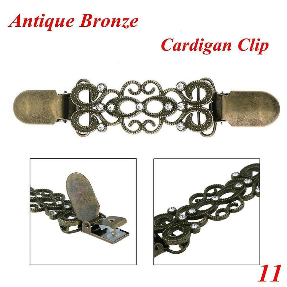 (11) Shirt Collar Cardigan Clip Shawl Brooch Duck Clip Clasps Sweater Blouse Pin
