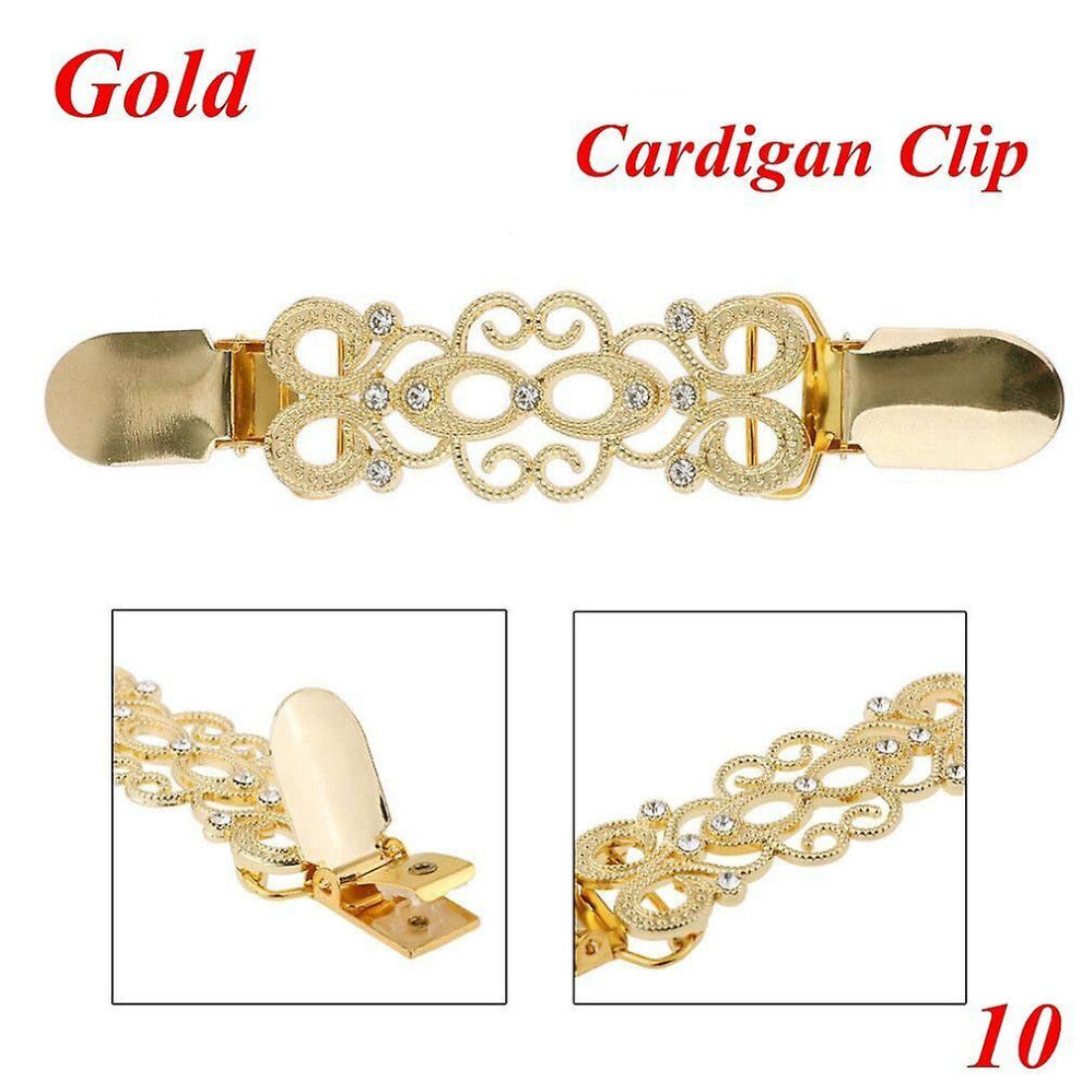 (10) Shirt Collar Cardigan Clip Shawl Brooch Duck Clip Clasps Sweater Blouse Pin