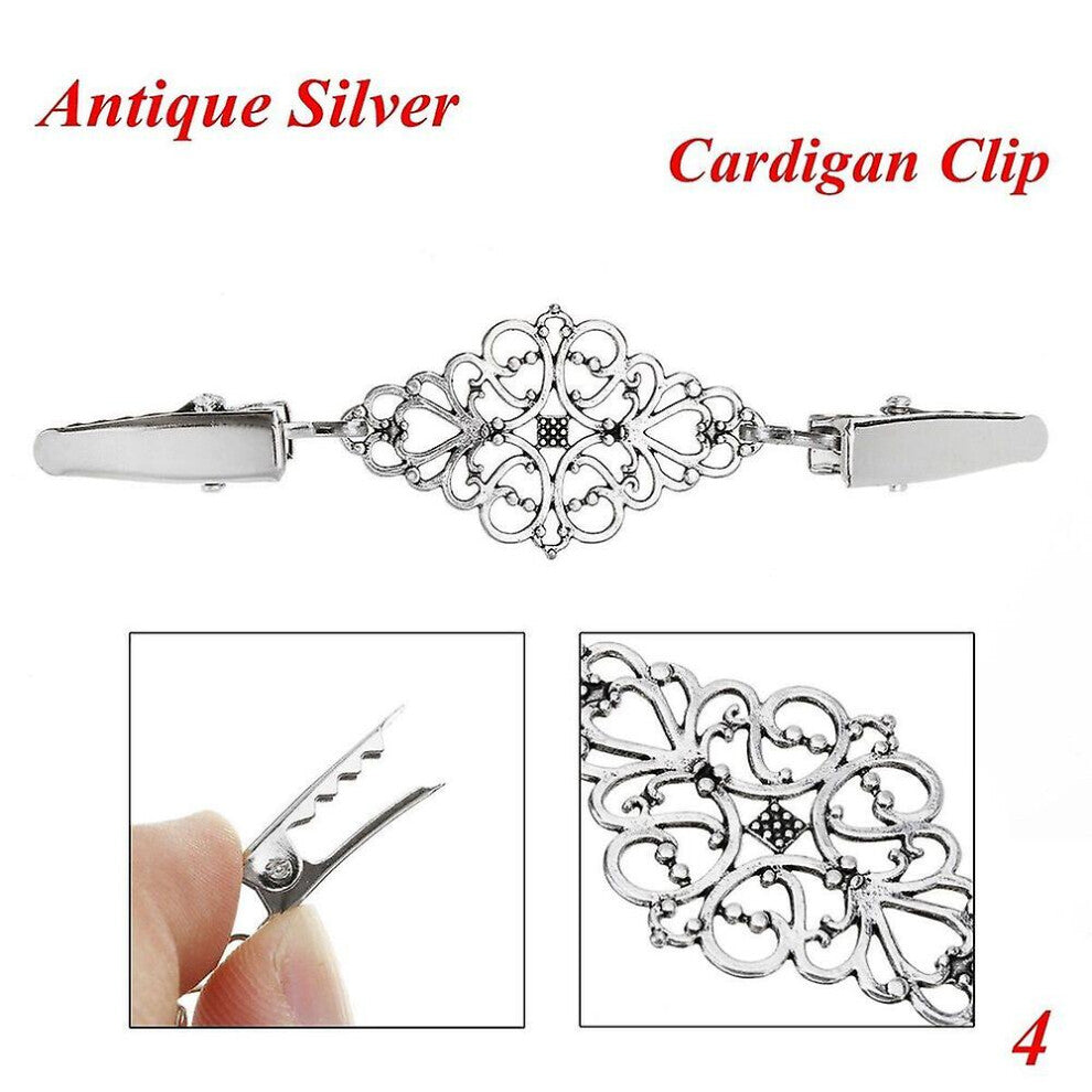 (4) Shirt Collar Cardigan Clip Shawl Brooch Duck Clip Clasps Sweater Blouse Pin