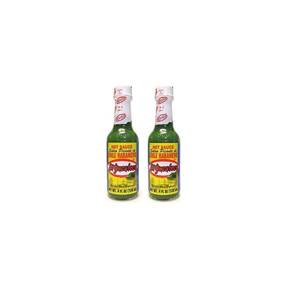El Yucateco Hot Sauce Salsa Picante de chile Habanero (green 4 oz) 2 Pack by El Yucateco