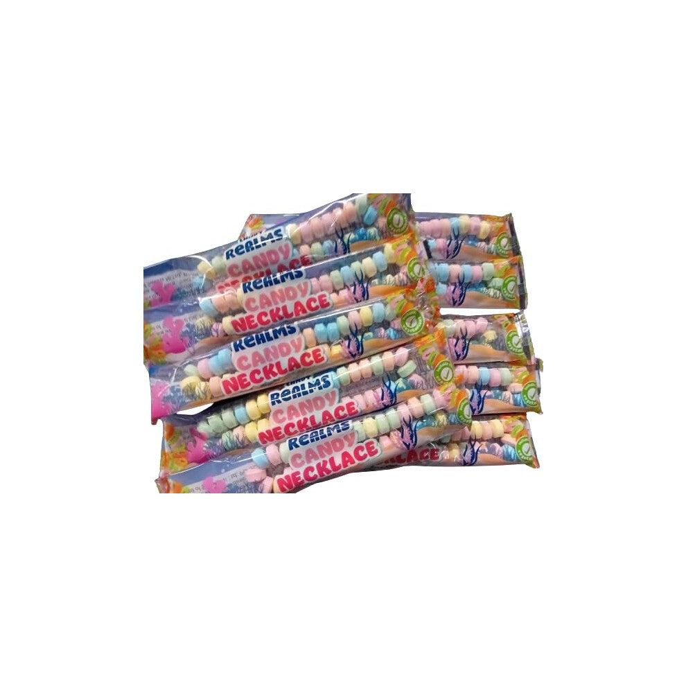 Candy Necklace-Sweet Necklaces Pack of 10 - Individually Wrapped Candy Necklaces - Ideal Treat or Gift for Parties, Weddings or Christmas