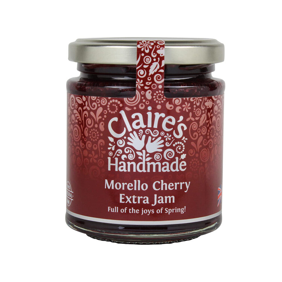 Morello Cherry Extra Jam - Award Winning Rich Cherry Flavour Traditionally Made Great Tart Filling Gluten-Free Non-GMO Suitable for Vegetarians &