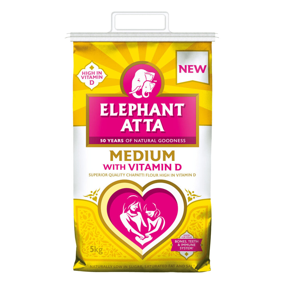 Medium Atta Flour with Vitamin D | Atta | Vitamin D | Chapatti Flour | Forfeited Flour | Health Flour | Vit D | Naan Flour | Roti Flour | Plain Flour