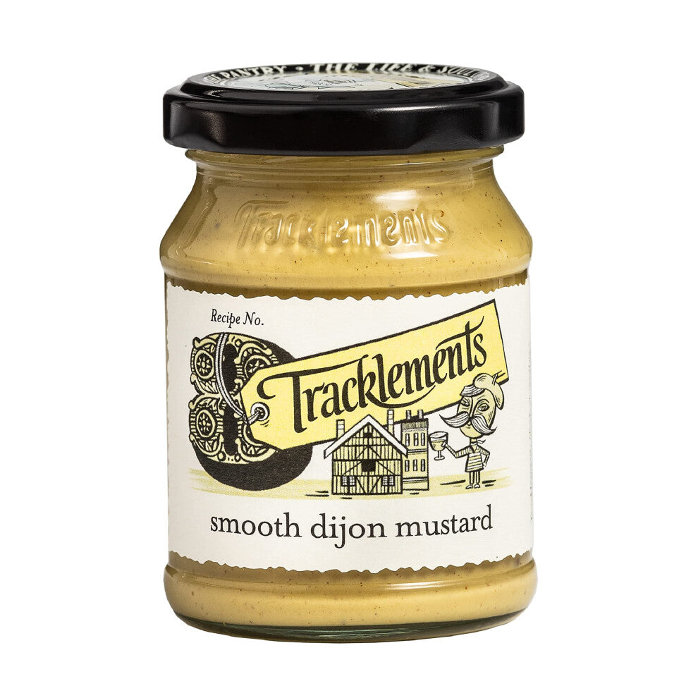 Smooth Dijon Mustard, The Ideal Condiment for Steaks and Pork Ribs or Partnered with Wraps and Mini Croque, Vegetarian and Vegan Friendly, 140g Jar